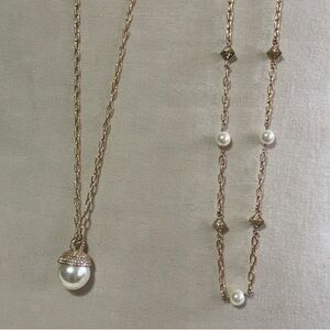 Juicy Couture Gold and Pearl Necklace